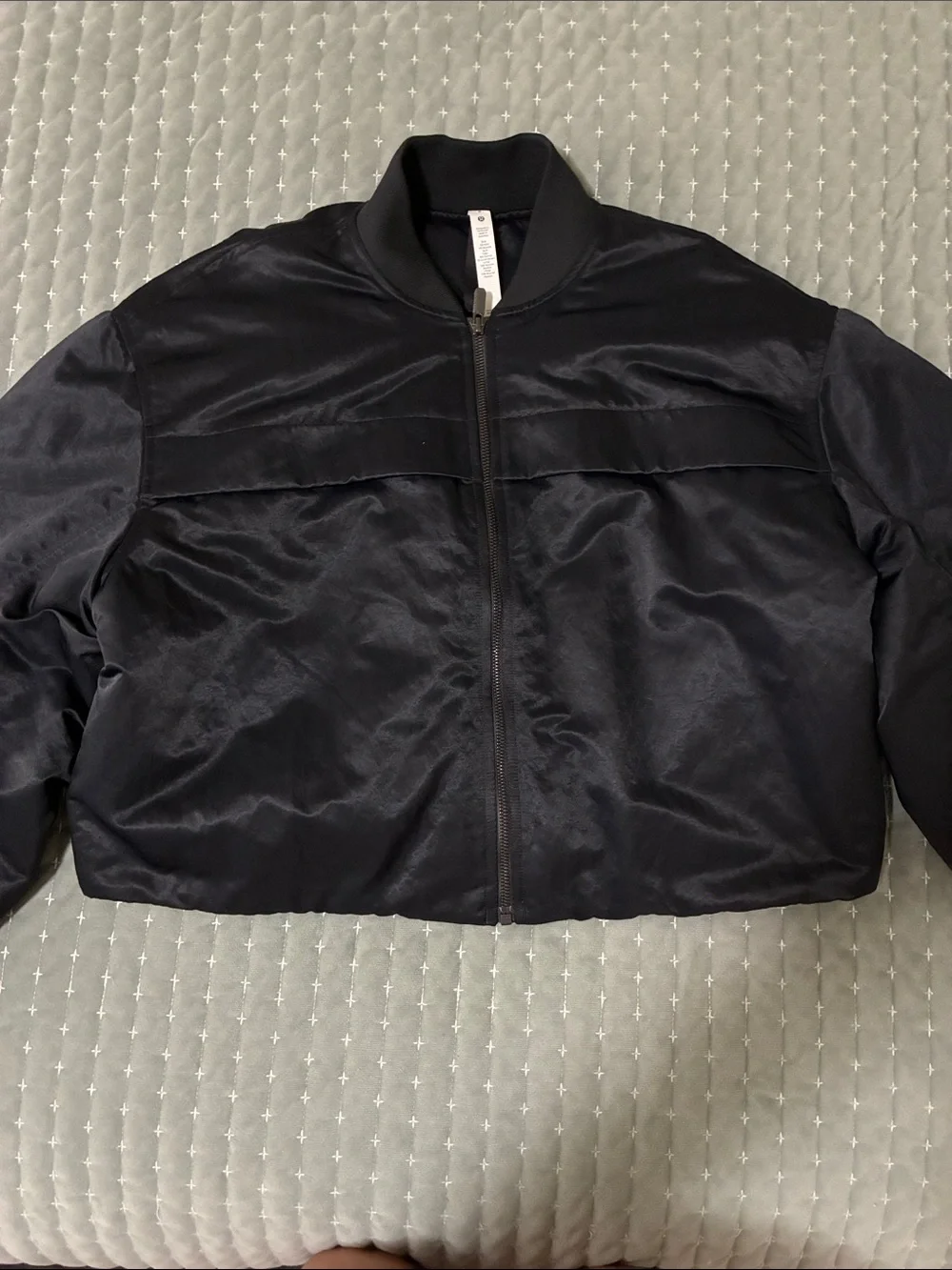 lululemon athletica Black ruched lightly insulated bomber Jacket